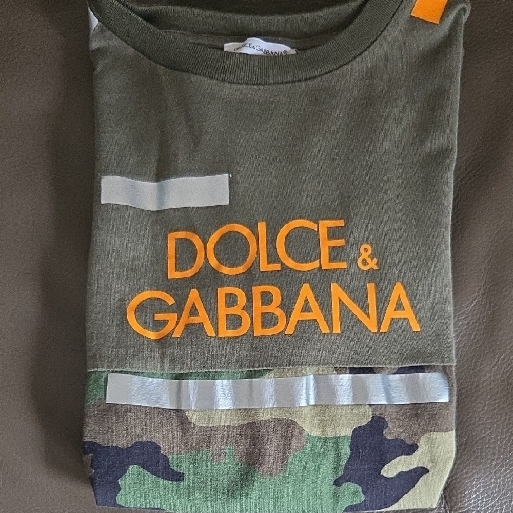 Dolce & Gabbana Green and Orange Short Sleeve Tee
